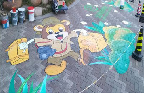 建湖夏季画地面彩绘会遇到的问题