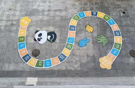 建湖地面游戏彩绘