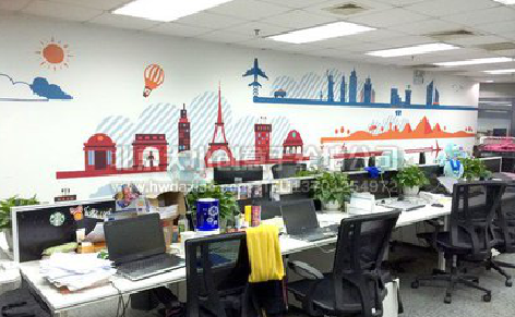 建湖教你设计办公室墙绘的方法。