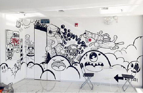 建湖手绘墙并非传统涂鸦。